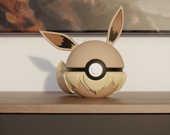 0133 Réplica de Pokeball de Eevee - Decoración para videojuegos impresa en 3D