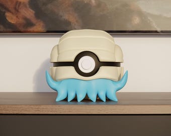 0138 Omanyte Pokeball Replica - 3D Printed Gaming Decor - Pokémon Inspired