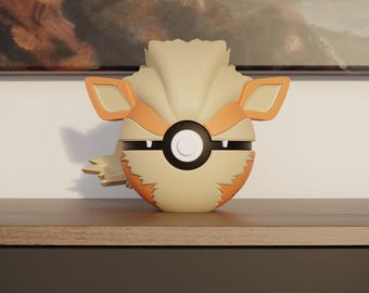 0059 Arcanine Pokeball Replica - 3D Printed Gaming Decor