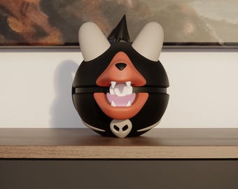 0229 Houndoom Pokeball Replica - 3D Printed Gaming Decor