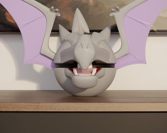 0142 Aerodactyl Pokeball Replica - 3D Printed Gaming Decor - Pokémon Inspired