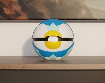 0393 Piplup Pokeball Replica - 3D Printed Gaming Decor - Pokémon Inspired