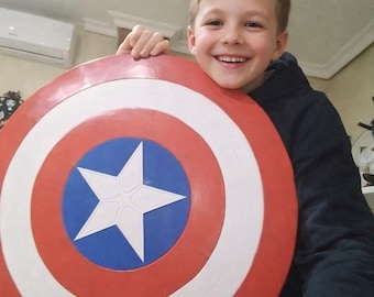 Captain America Shield Replica – Marvel Cosplay Shield, 3D Printed Wall Decor, Superhero Prop, Avengers Gift, Kids Costume Shield