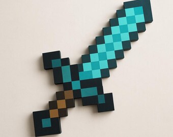 Pixelated  Minecraft Diamond Sword