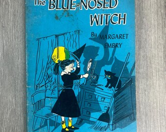 The Blue-Nosed Witch by Margaret Embry 1st  printing 1966 paperback book Halloween book