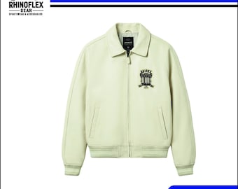 Vintage Leder Bomberjacke | Retro-Uni-Stil | Streetwear Oberbekleidung | Buchstabe Aufnäher Design | Maßgeschneidert