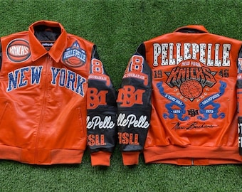 Orange Black Letterman Jacket | Unisex Leather Bomber | Vintage Streetwear Outerwear With Patches
