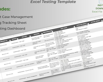QA Test Case Template Excel | Software Testing Template | Test Case ...