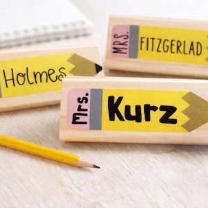Personalized Teacher Eraser Set | Custom Name Pencil Eraser, Classroom Gift