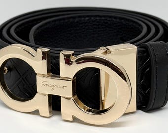 Cinturón vintage Salvatore Ferragamo para hombre de 120 cm con caja y envío gratuito.