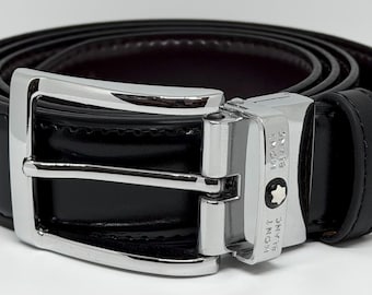 Cinturón Montblane vintage para hombre, 120 cm, con caja y envío gratuito.