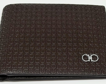 Monedero de lujo Salvatore Ferragamo para hombre, con estuche y envío gratuito.
