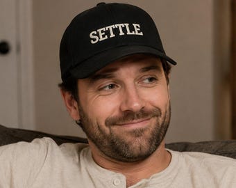 Funny Dad Hat – Settle Hat – Minimalist Humor Cap – Adjustable Baseball Hat – Casual Everyday Hat