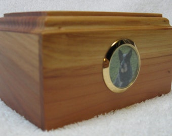 Urna de cremación para mascotas de madera pequeña, Urna de imagen