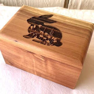 Wood Cremation Urn for Rabbit, Rabbit Cremation Urn