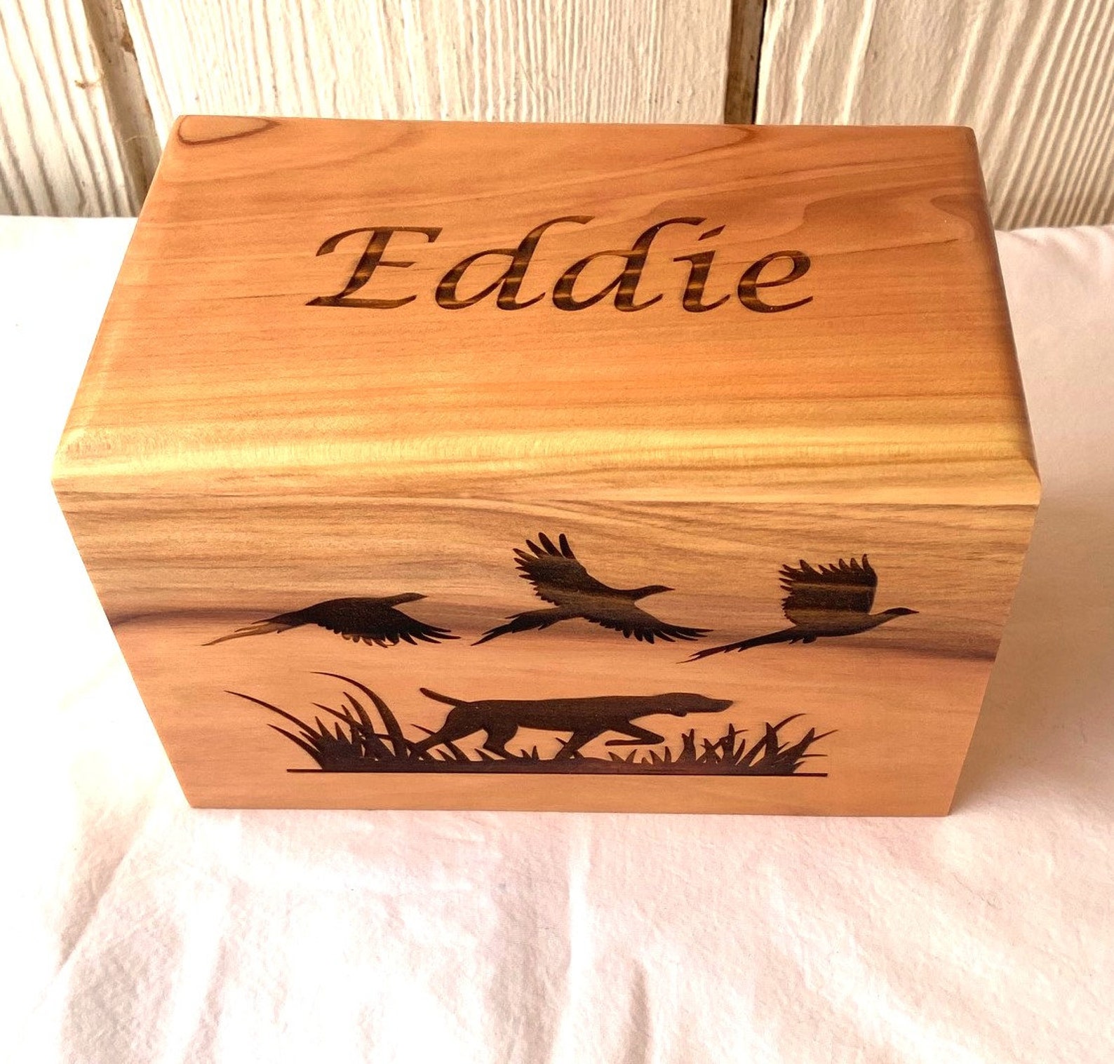 Large Wood Cremation Urn for Hunting Dogs Dog Wood Cremation Urn Etsy