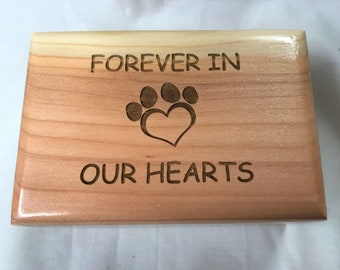 Urna de cremación para mascotas de madera grabada: pequeño recuerdo conmemorativo
