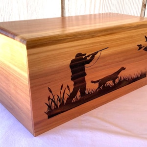 Human Cremation Urn, Wooden Cremation Urn, Hunting Cremation Urn