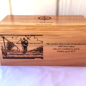 Human Wood Cremation Urn - Personalized Cremation Urn