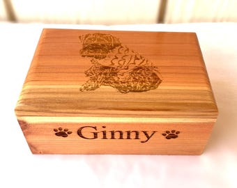 Urna de madera para mascotas con foto grabada: un recuerdo conmemorativo personalizado