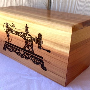 Adult Human Wood Cremation Urn, Sewing Urn&lt; Custom Cremation Urn