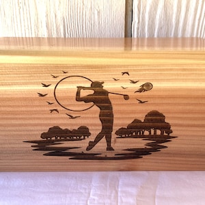Adult Red Wood Cremation Urn, Golfers Urn, Golfing Urn, Urn with Golf Theme