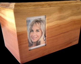 Urna de cremación de madera para adultos - Urna con imagen - Grabado láser incluido