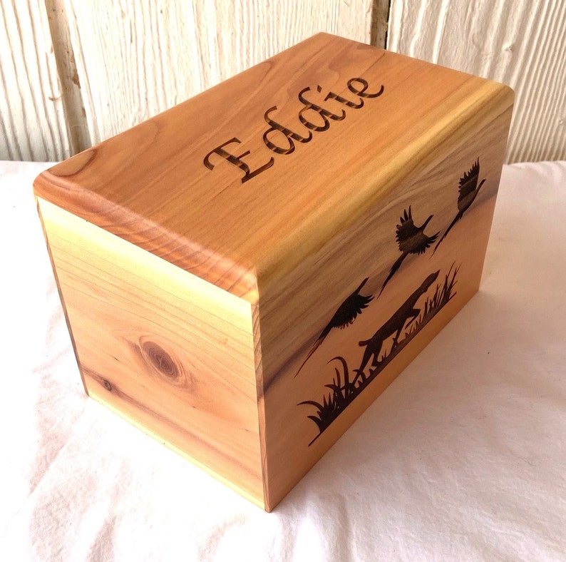 Large Wood Cremation Urn for Hunting Dogs Dog Wood Cremation Urn Etsy