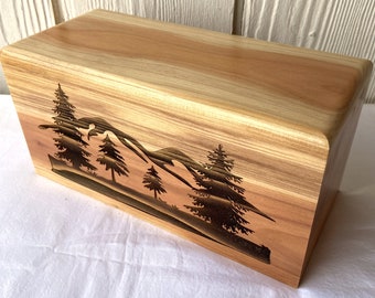 Adult Wood Cremation Urn - Nature Wilderness Forest trees Redwoods