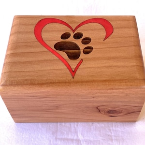 Small Pet Cremation Urn - Wood Urn for Cat Ashes - Wood Cremation Urn