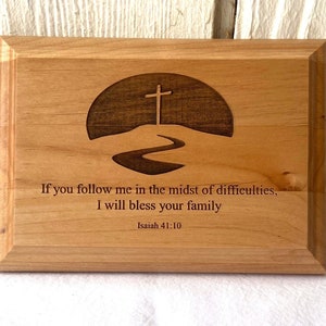 Custom Engraved Wood Plaque - Engraved Cross Wood Plaque