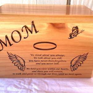 Adult Wood Cremation Urn, Custom Engraved Cremation Urn