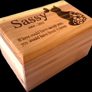 Small Wood Cat Cremation Urn - Small Pet Cremation Urn