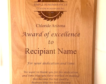 Wood Plaque - Custom Award Plaque