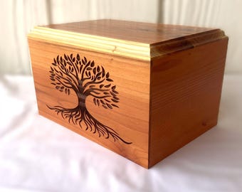 Urna cineraria in legno per adulti - Albero della vita