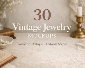 30 maquetas de joyería vintage: escenas románticas, antiguas y editoriales (descarga digital)