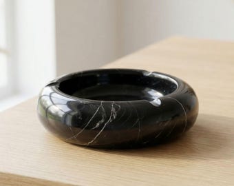 Cenicero de mármol blanco, cenicero redondo minimalista de piedra, decoración moderna de lujo para el hogar, elegante accesorio escandinavo para fumadores