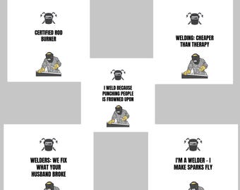 Welding SVG Bundle - 5 Welding Designs for Cricut, Silhouette & Laser Cutting