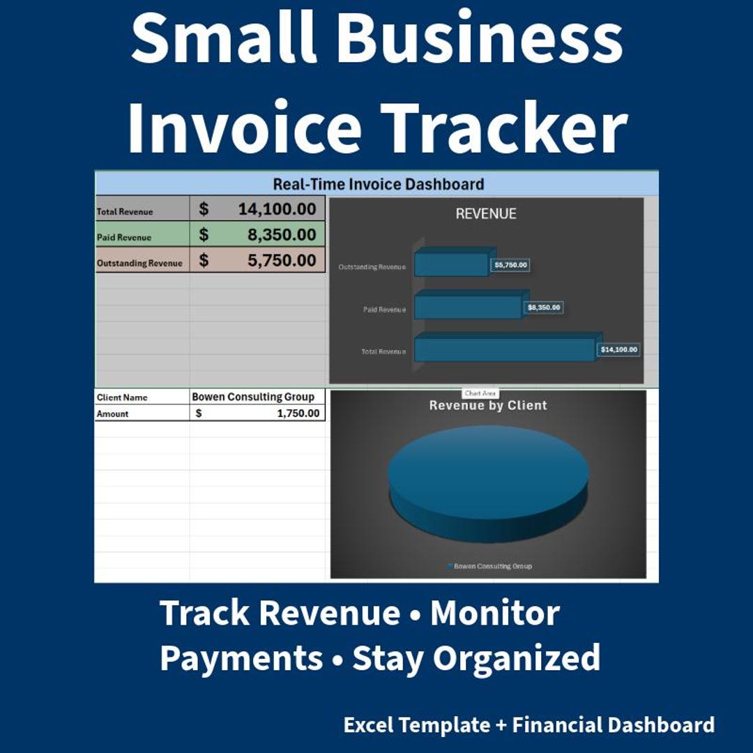 Small Business Invoice Tracker Excel Template | Payment Log Dashboard ...
