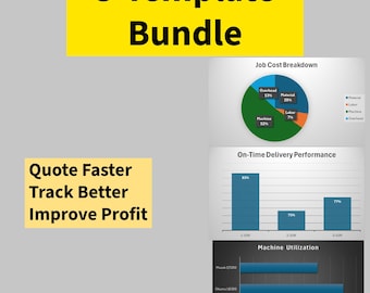 Manufacturing Excel Toolkit | CNC Quote Calculator + KPI Dashboard + Machine Utilization Tracker (Excel Templates)