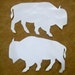 2 white sacred buffalo appliqués