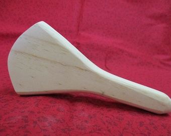 closed feather slot,  child, tiny tot, wood, curved fan handle, native style