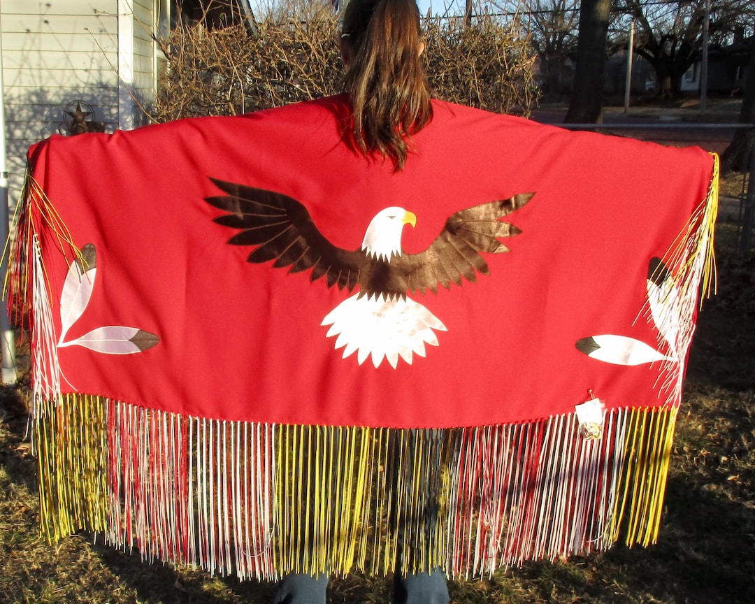 Ladies Fancy Dance Shawl With Fringe, Indigenous, Native Style ...