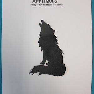 5&quot; indigenous satin wolf applique, sew on