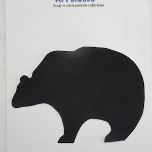 7.75&quot; left facing black bear appliqué, sew on with instructions, native style, indigenous
