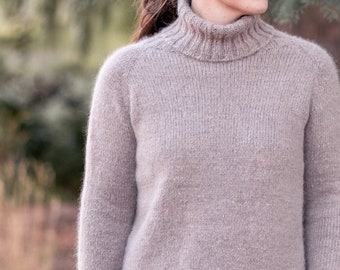 KNITTING PATTERN - Oak Creek Pullover PDF turtleneck sweater knitting pattern