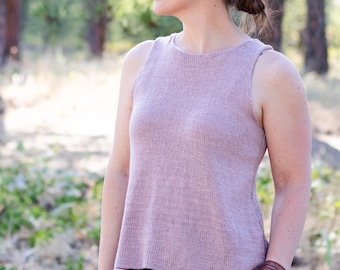 KNITTING PATTERN - summer tank knitting pattern PDF Yampa Tank
