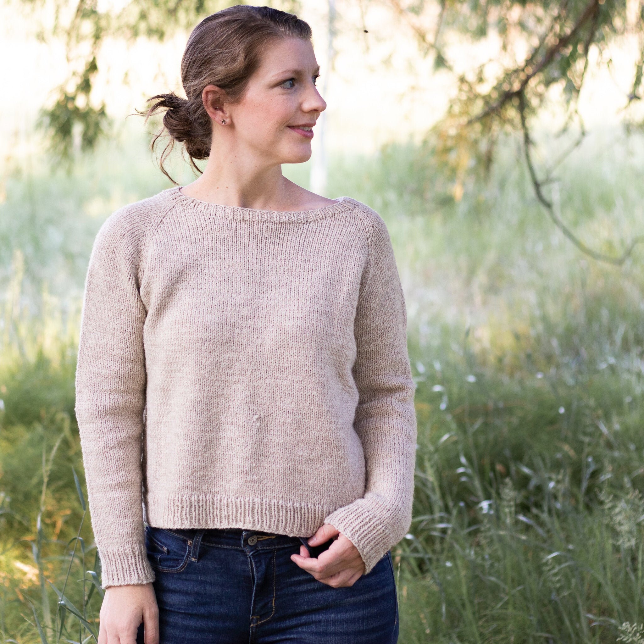 KNITTING PATTERN - PDF Easy Raglan Sweater Knitting Pattern