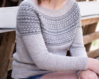 KNITTING PATTERN - Ellisport Pullover PDF sweater knitting pattern