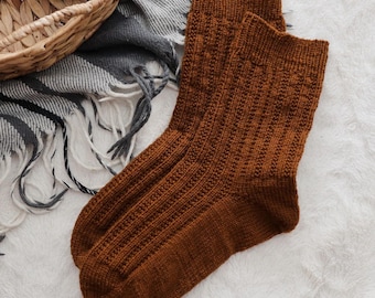 KNITTING PATTERN - Golden Hour PDF sock knitting pattern